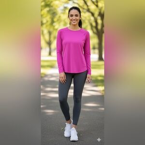 Tek Gear Adaptive Long Sleeve Performance Tee Color: Magenta, Size: LARGE (EUC)